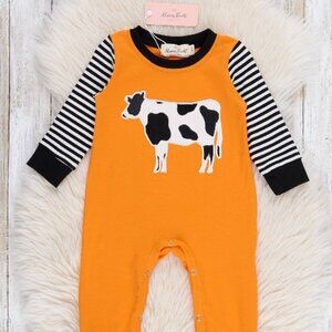 Pasture Pal Embroidered Cow Romper